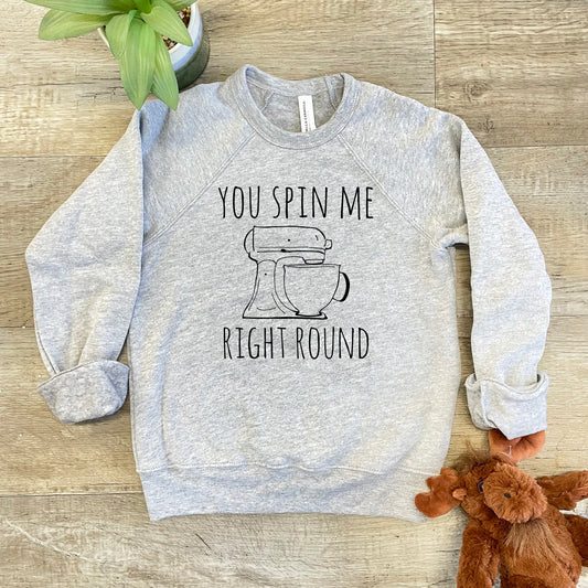 You Spin Me Right Round (Mixer) - Kid's Sweatshirt - Heather Gray or Mauve