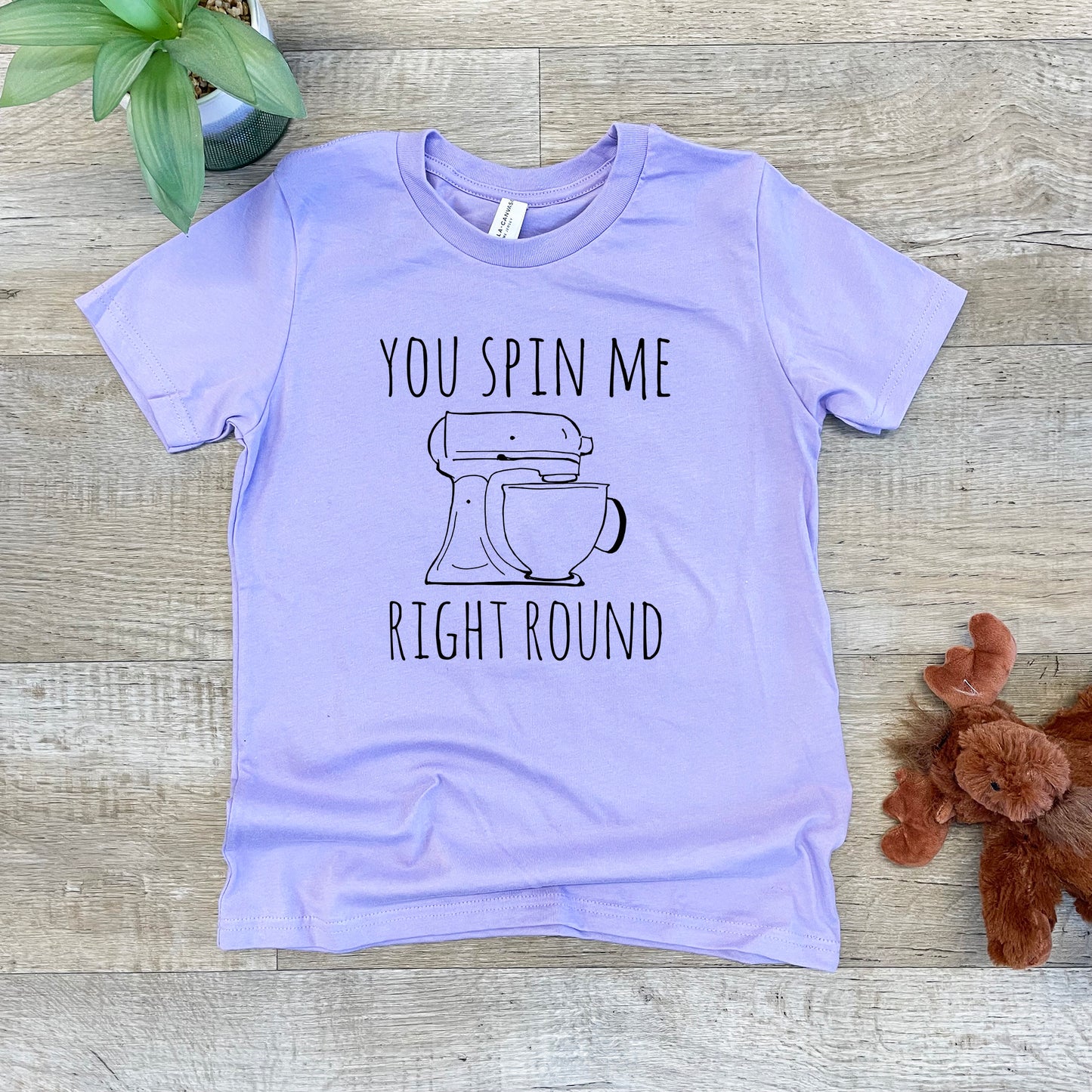 You Spin Me Right Round (Mixer) - Kid's Tee - Columbia Blue or Lavender