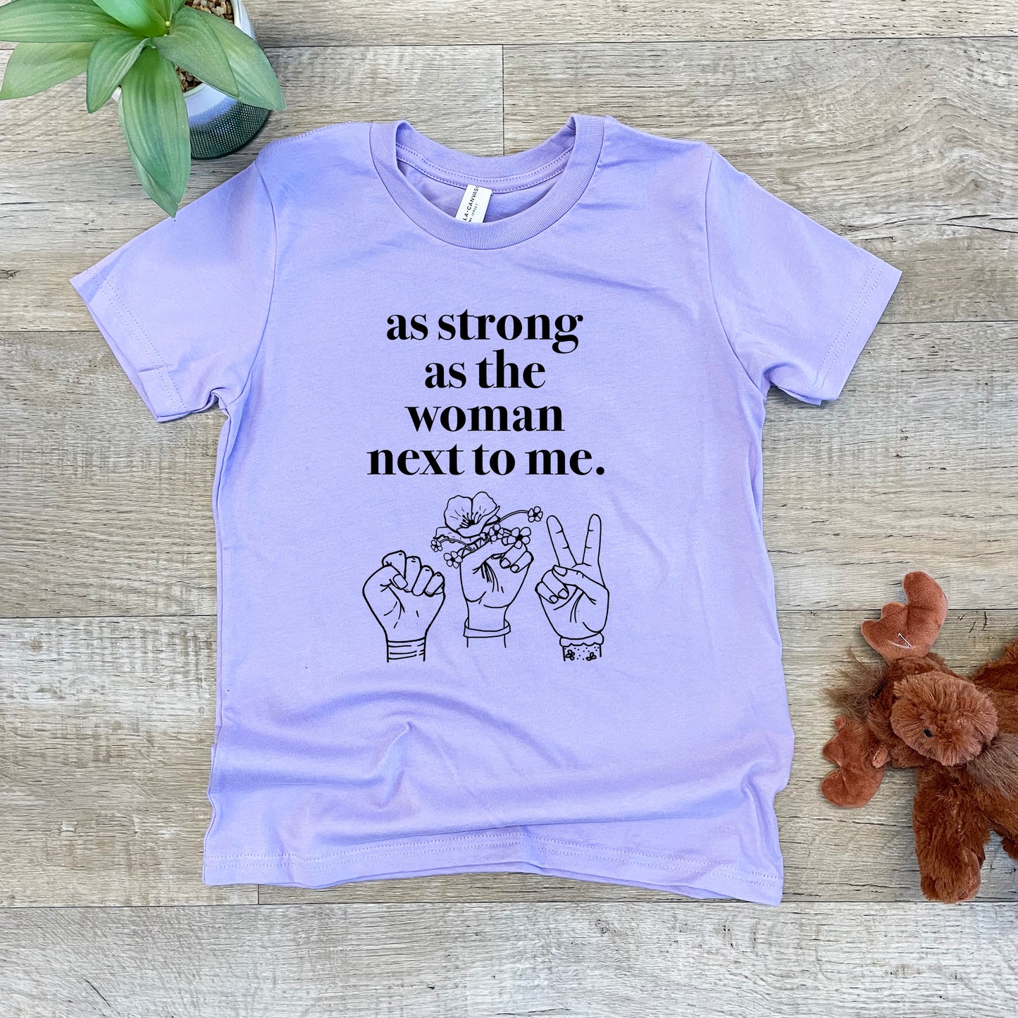 As Strong As The Woman Next To Me - Kid's Tee - Columbia Blue or Lavender