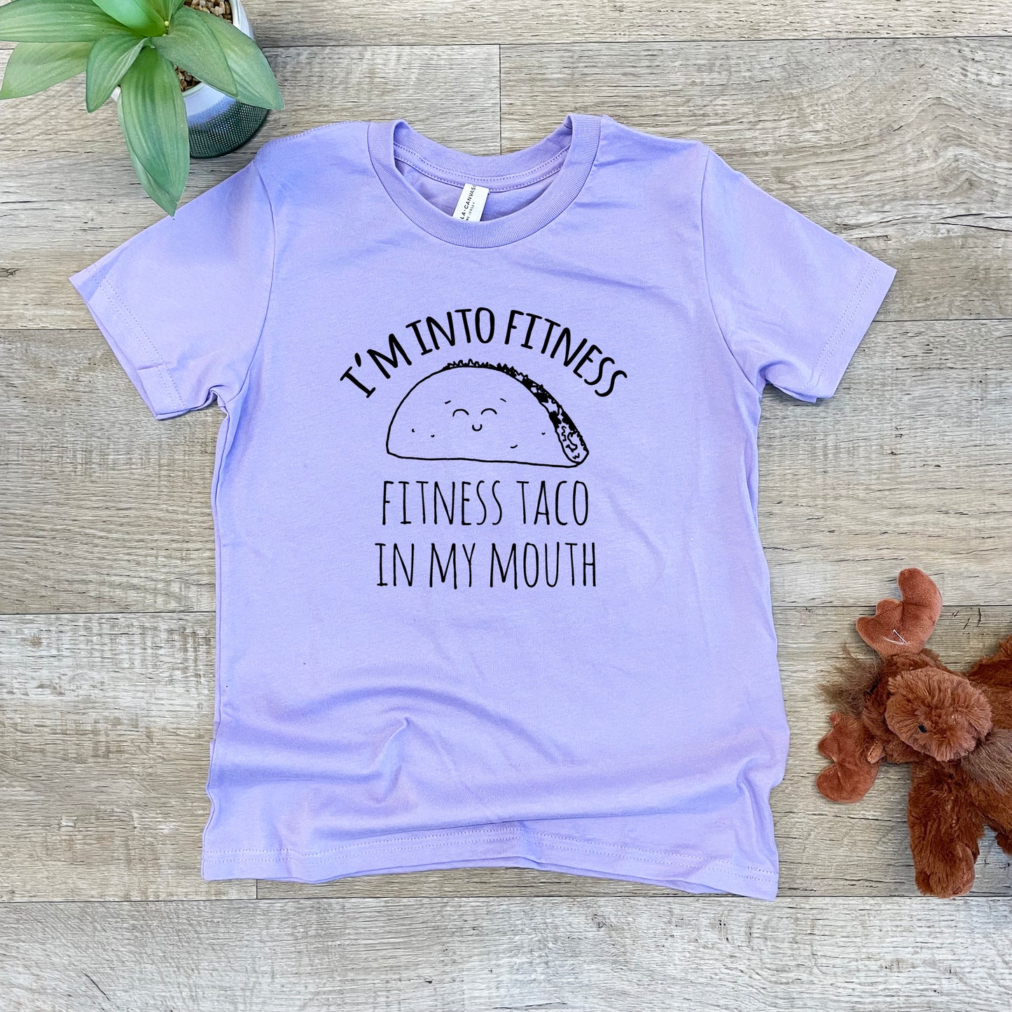 I'm Into Fitness, Fitness Taco In My Mouth - Kid's Tee - Columbia Blue or Lavender