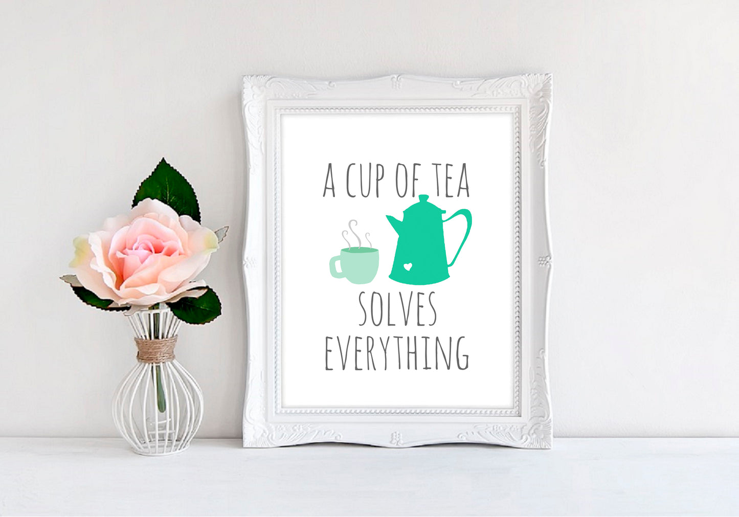 A Cup Of Tea Solves Everything - 8"x10" Wall Print - MoonlightMakers