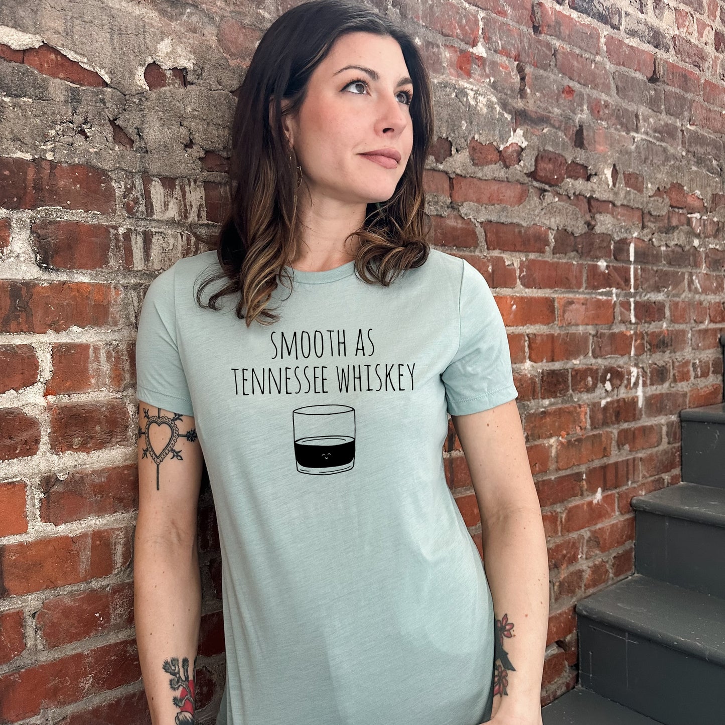 Smooth as Tennessee Whiskey - Women's Crew Tee - Olive or Dusty Blue