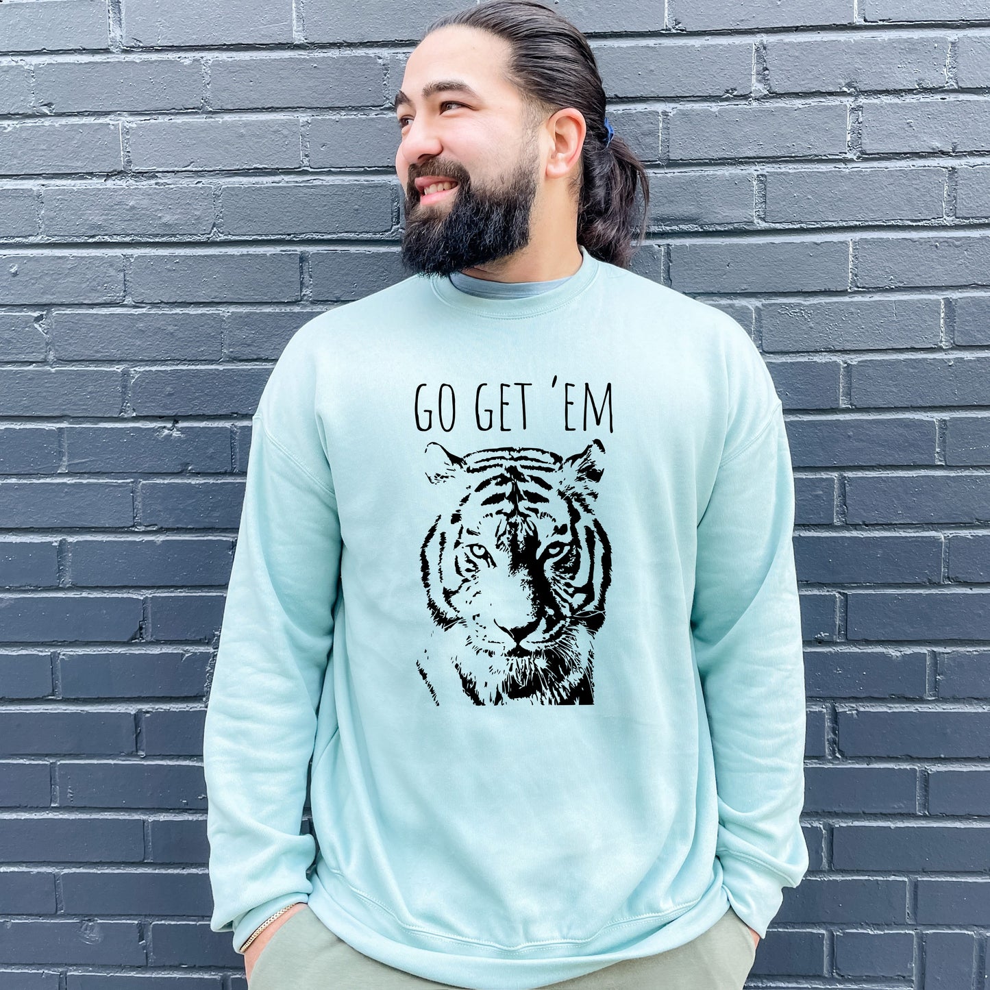 Go Get 'Em (Tiger) - Unisex Sweatshirt - Heather Gray or Dusty Blue
