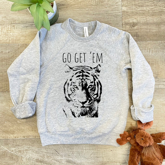 Go Get 'Em (Tiger) - Kid's Sweatshirt - Heather Gray or Mauve