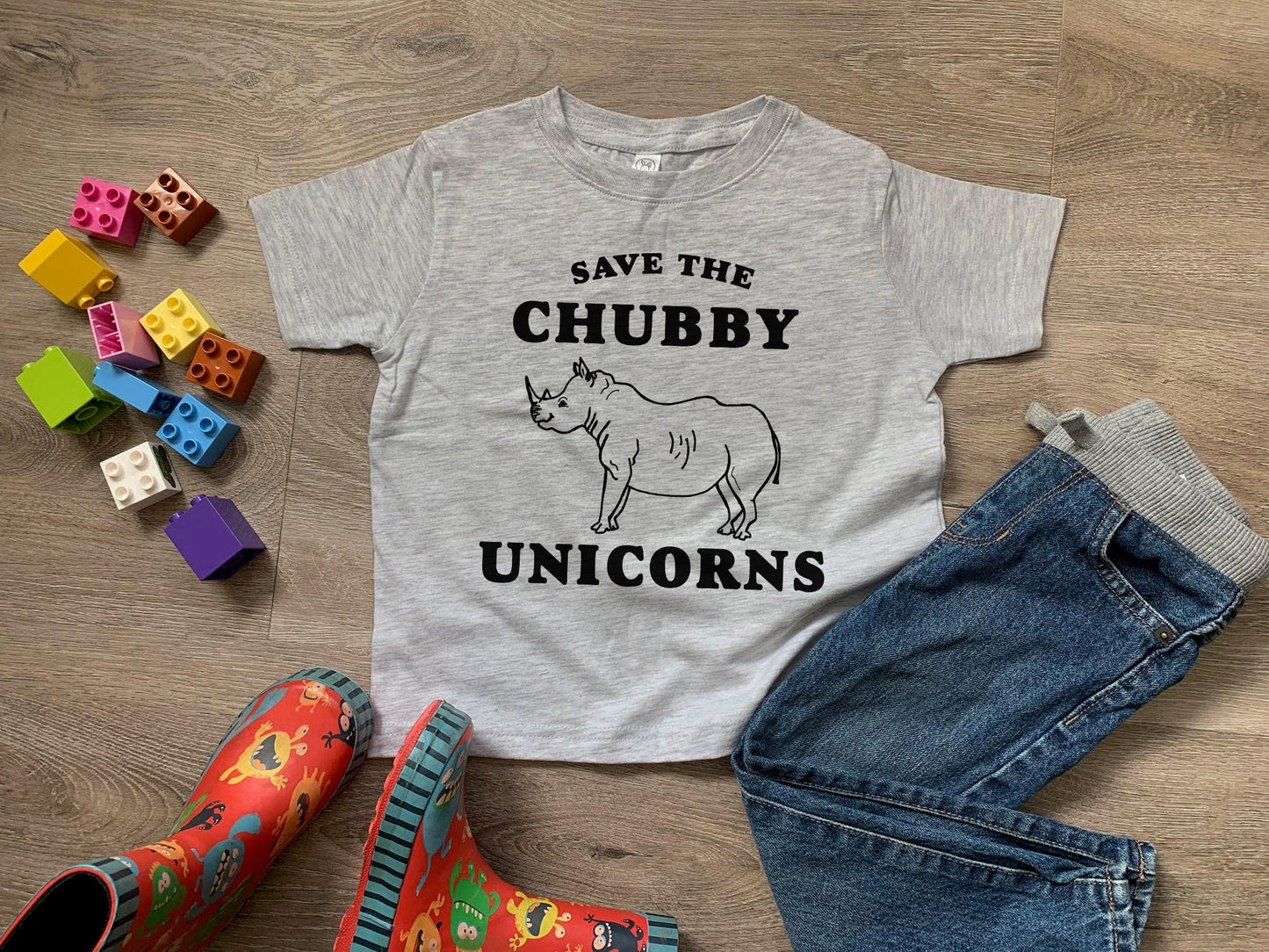 Save The Chubby Unicorns - Toddler Tee - Heather Gray
