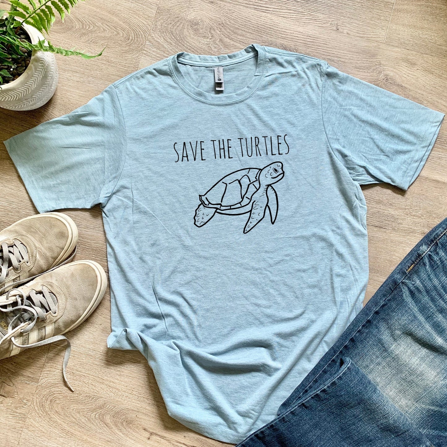 Save The Turtles - Men's / Unisex Tee - Stonewash Blue, Sage, Lavender, or Heather Gray