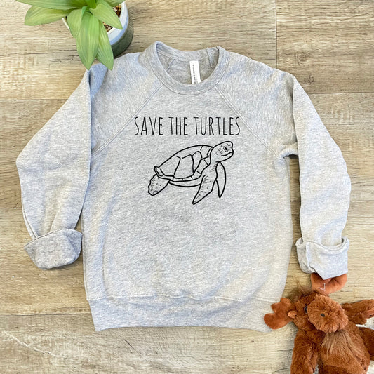 Save The Turtles - Kid's Sweatshirt - Heather Gray or Mauve
