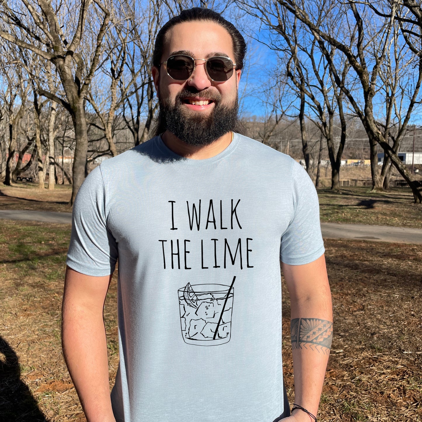 I Walk The Lime - Men's / Unisex Tee - Stonewash Blue or Sage
