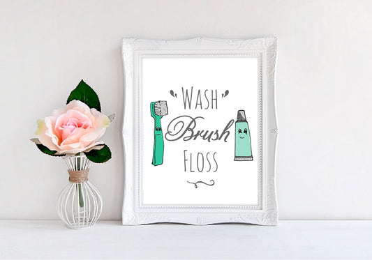 Wash Brush Floss - 8"x10" Wall Print - MoonlightMakers