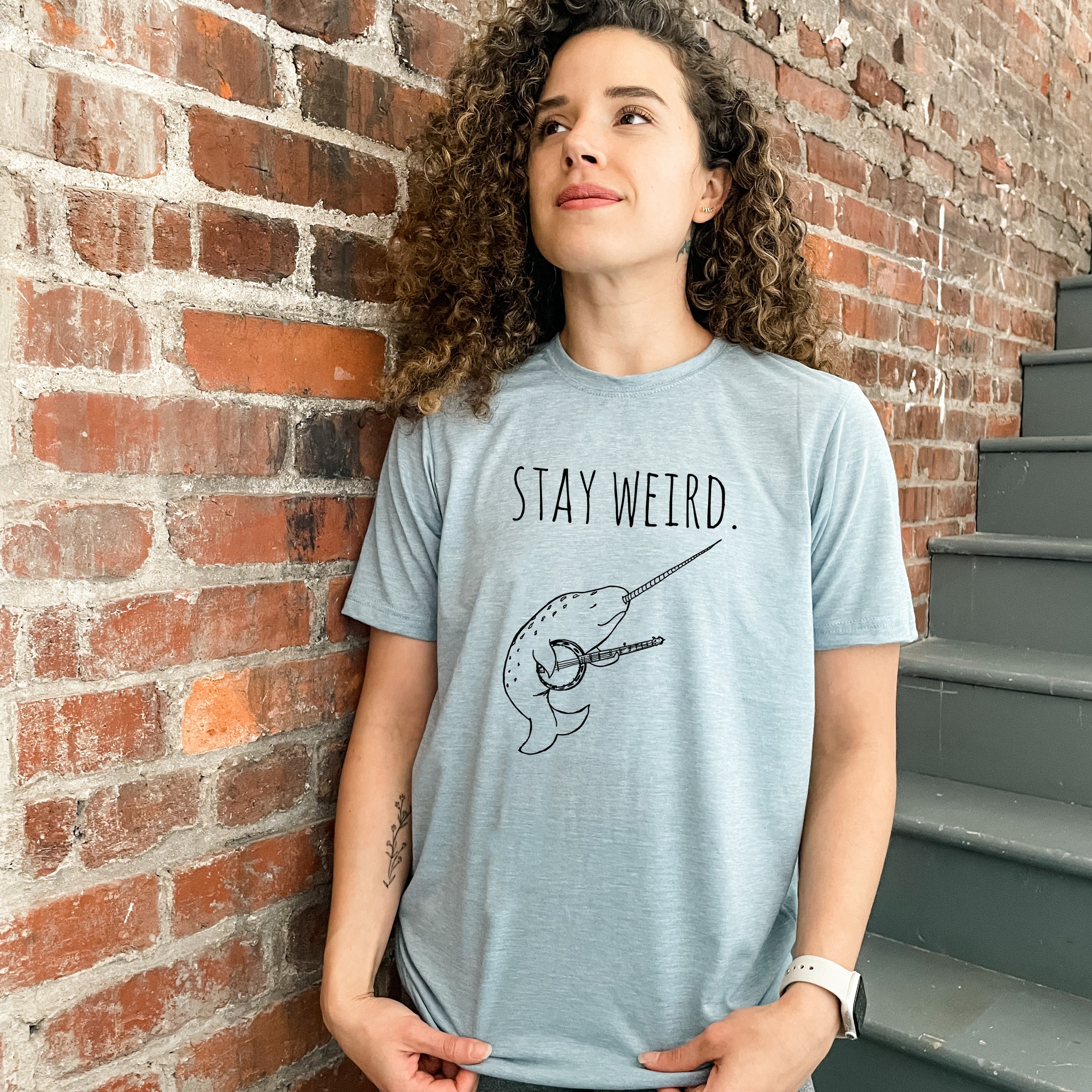 Stay Weird (Narwhal / Banjo) - Men's / Unisex Tee