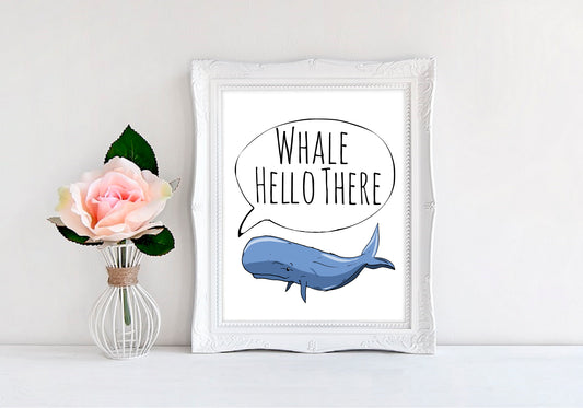 Whale Hello There - 8"x10" Wall Print - MoonlightMakers