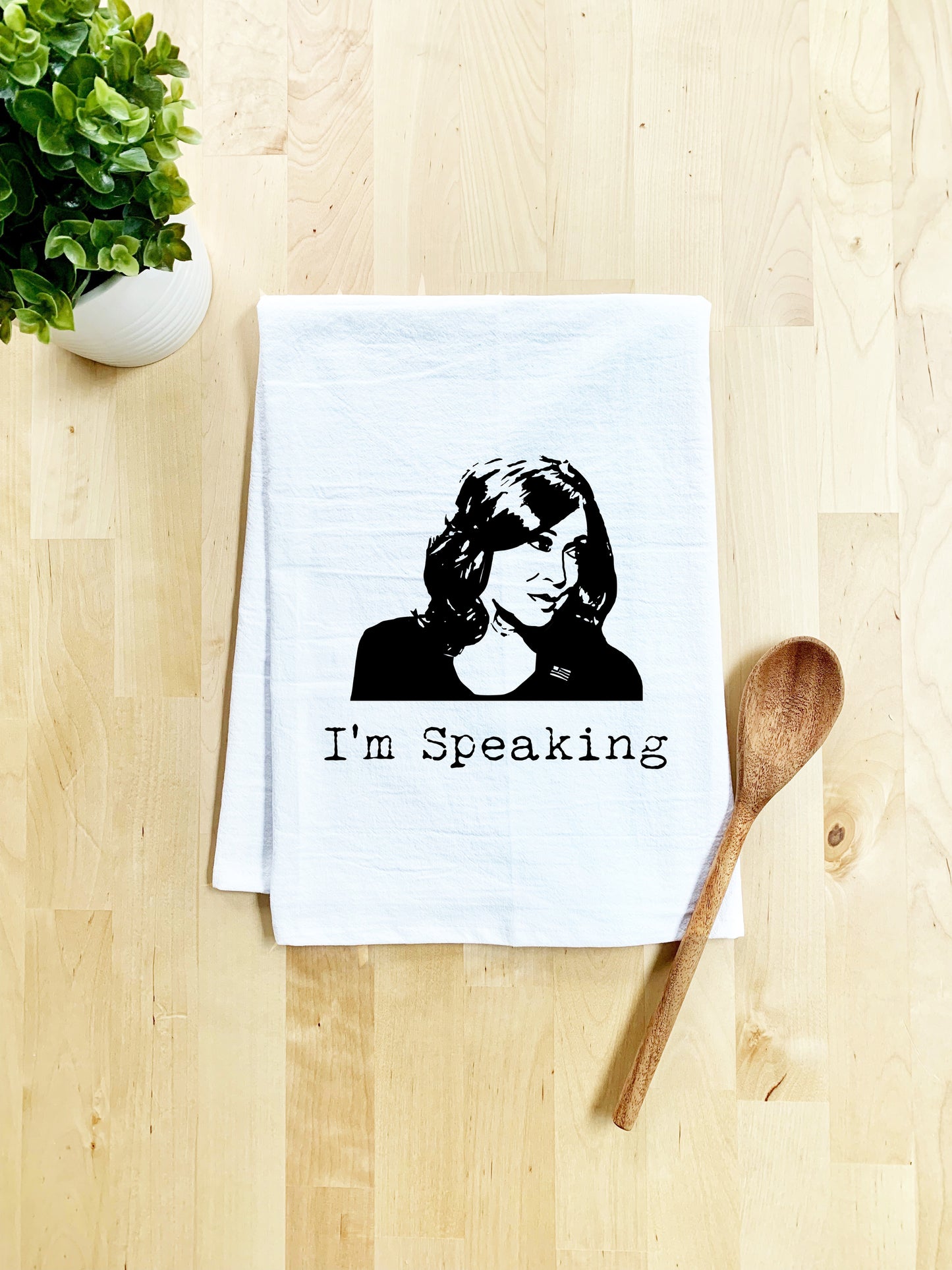 I'm Speaking (Kamala Harris) Dish Towel - White Or Gray - MoonlightMakers