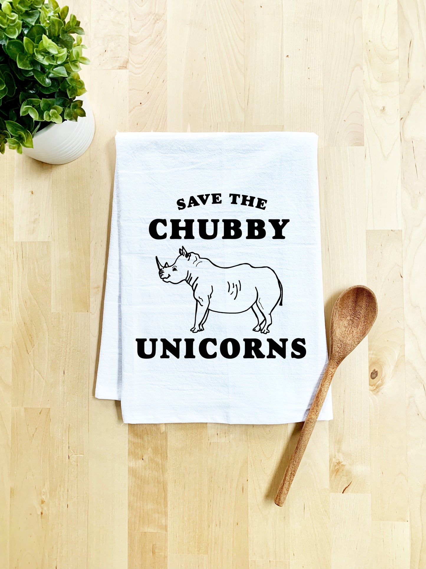 Save The Chubby Unicorns Dish Towel - White Or Gray - MoonlightMakers