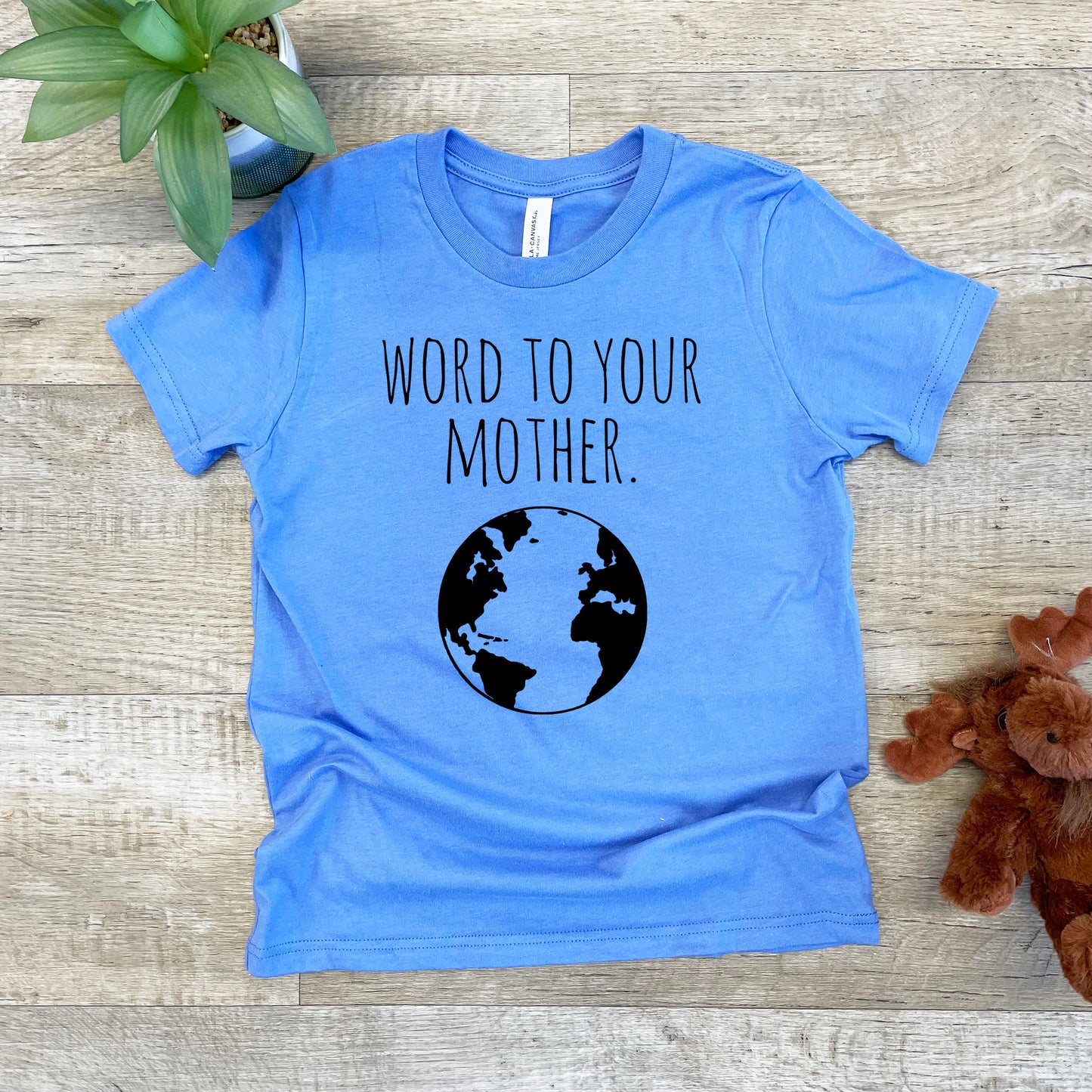 Word to Your Mother (Earth) - Kid's Tee - Columbia Blue or Lavender
