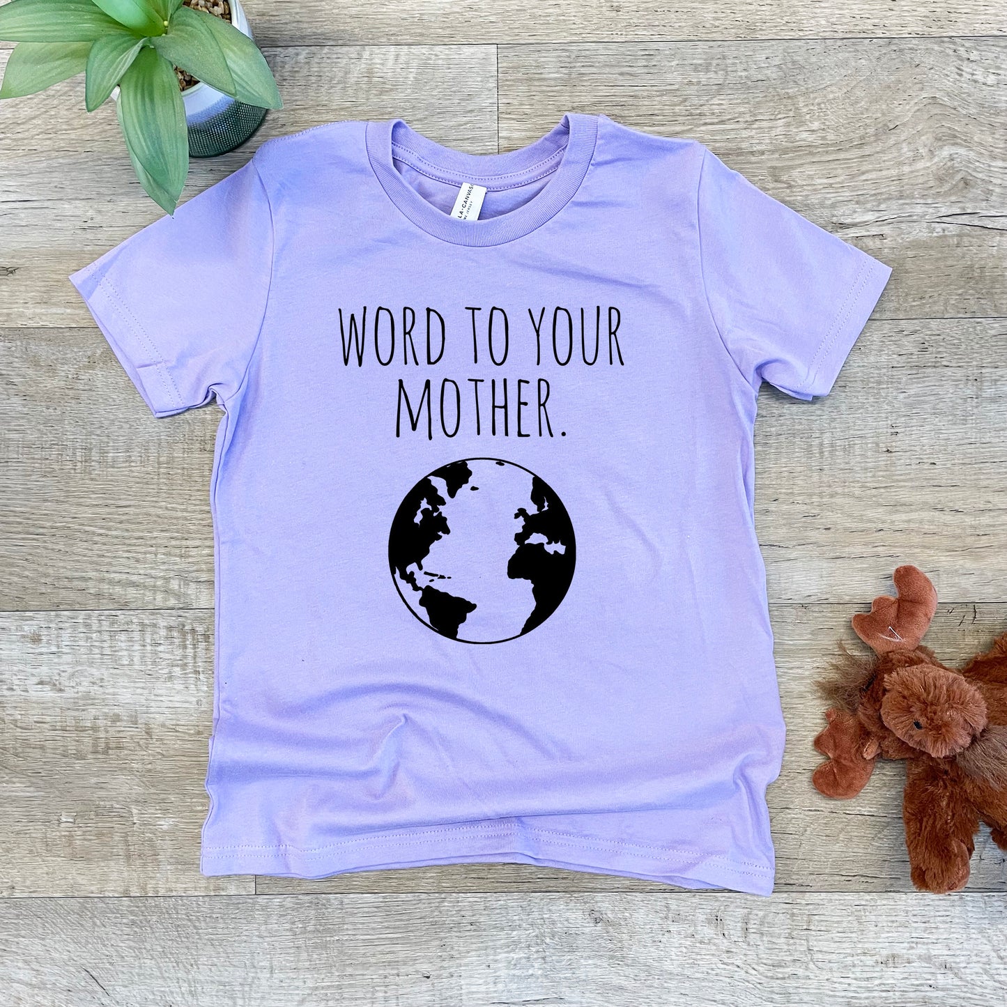 Word to Your Mother (Earth) - Kid's Tee - Columbia Blue or Lavender