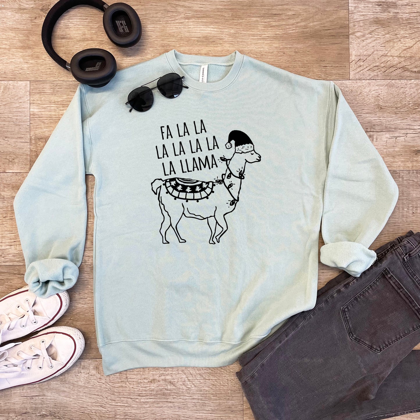 Fa La Llama - Unisex Sweatshirt - Heather Gray or Dusty Blue