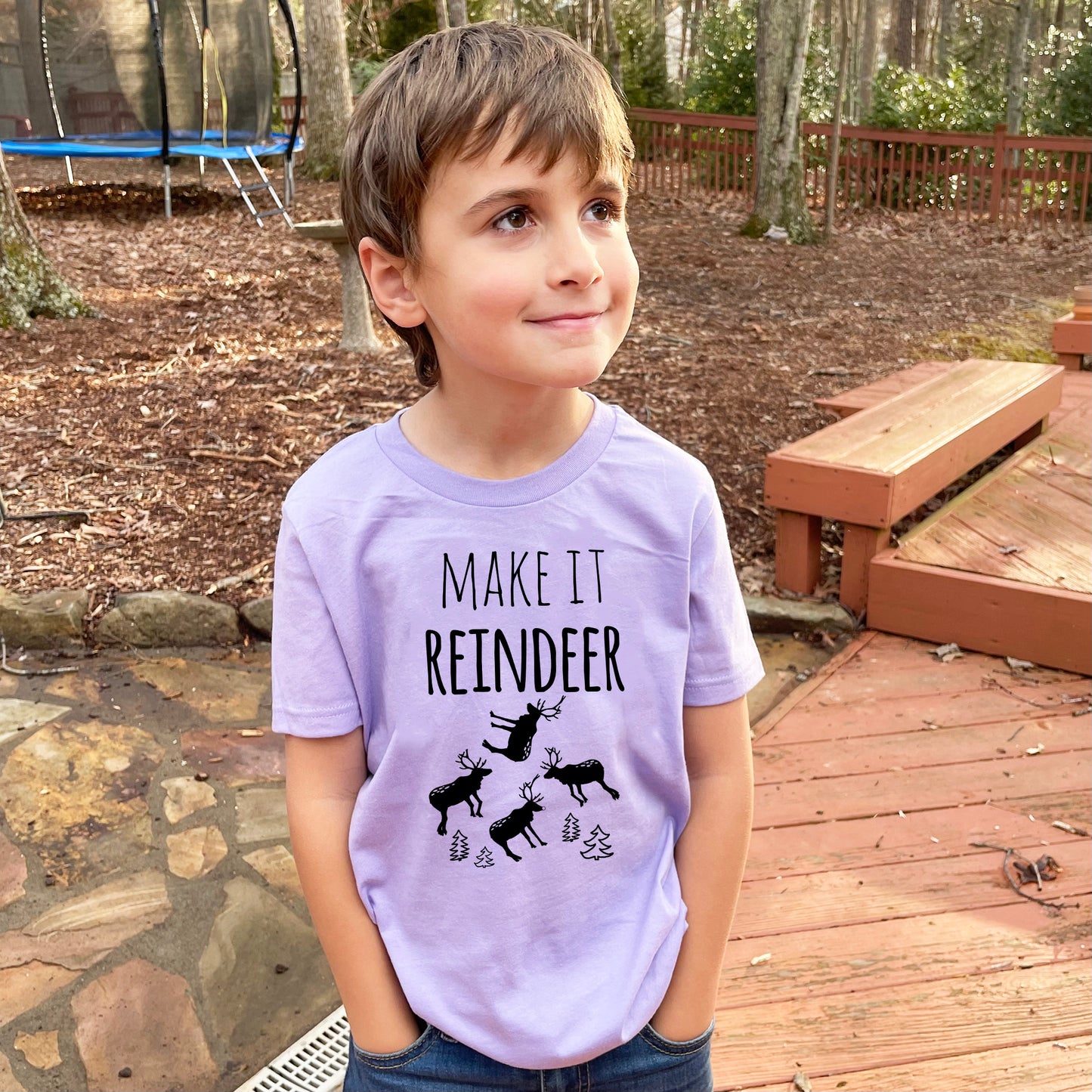Make It Reindeer - Kid's Tee - Columbia Blue or Lavender