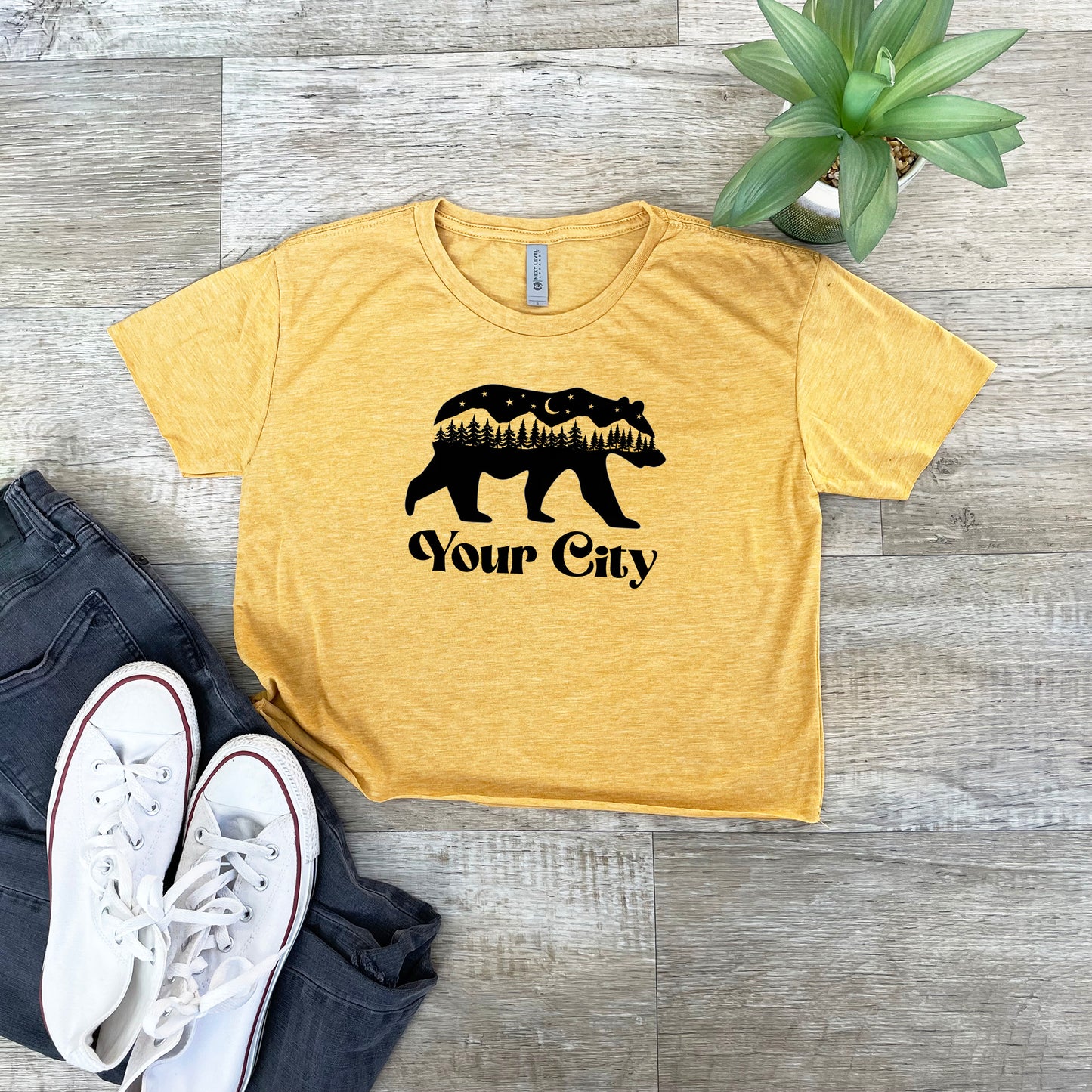 a t - shirt that says your city with a bear on it