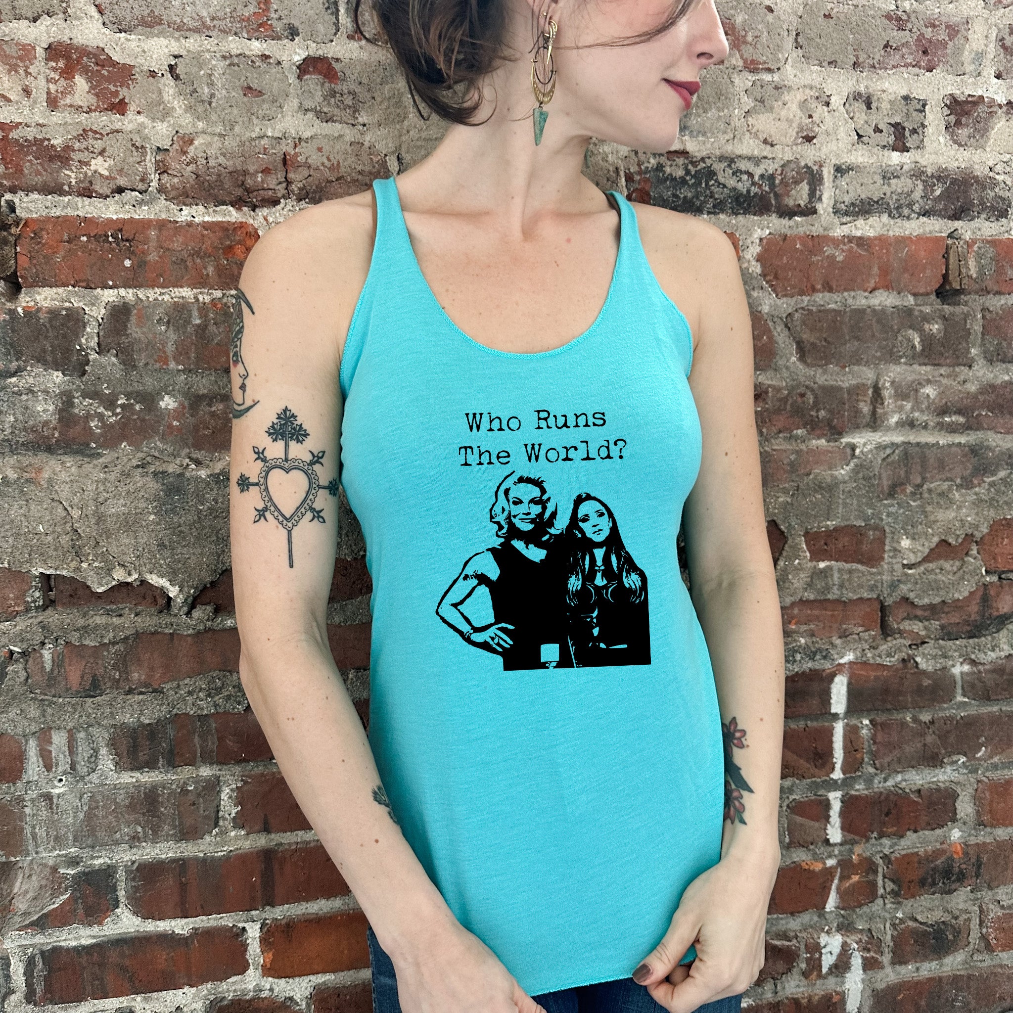 Who Runs The World - Women's Tank - Heather Gray, Envy, or Tahiti