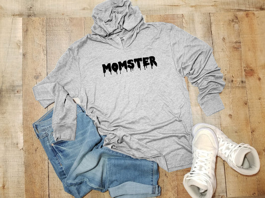 a grey hoodie with the word monster on it