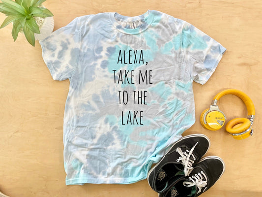 Alexa, Take Me To The Lake - Mens/Unisex Tie Dye Tee - Blue