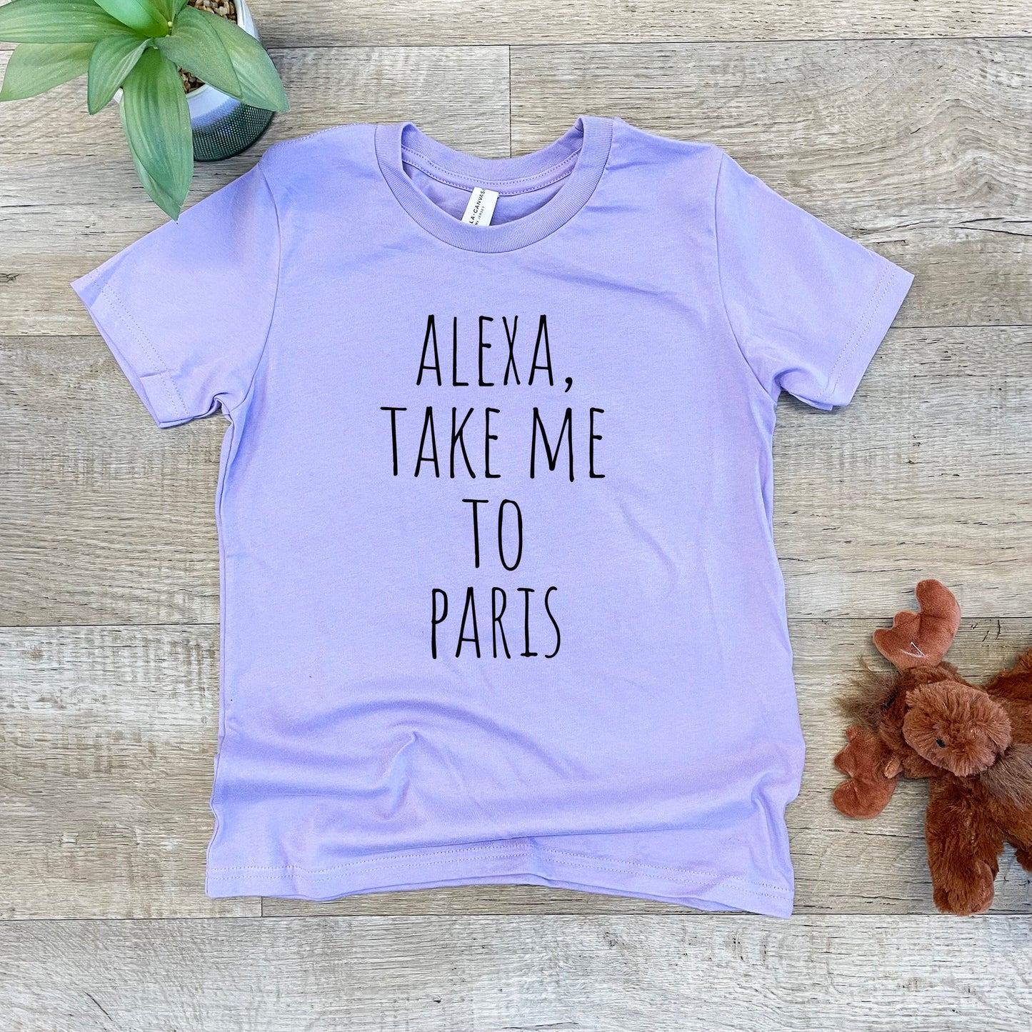 Alexa, Take Me To Paris - Kid's Tee - Columbia Blue or Lavender