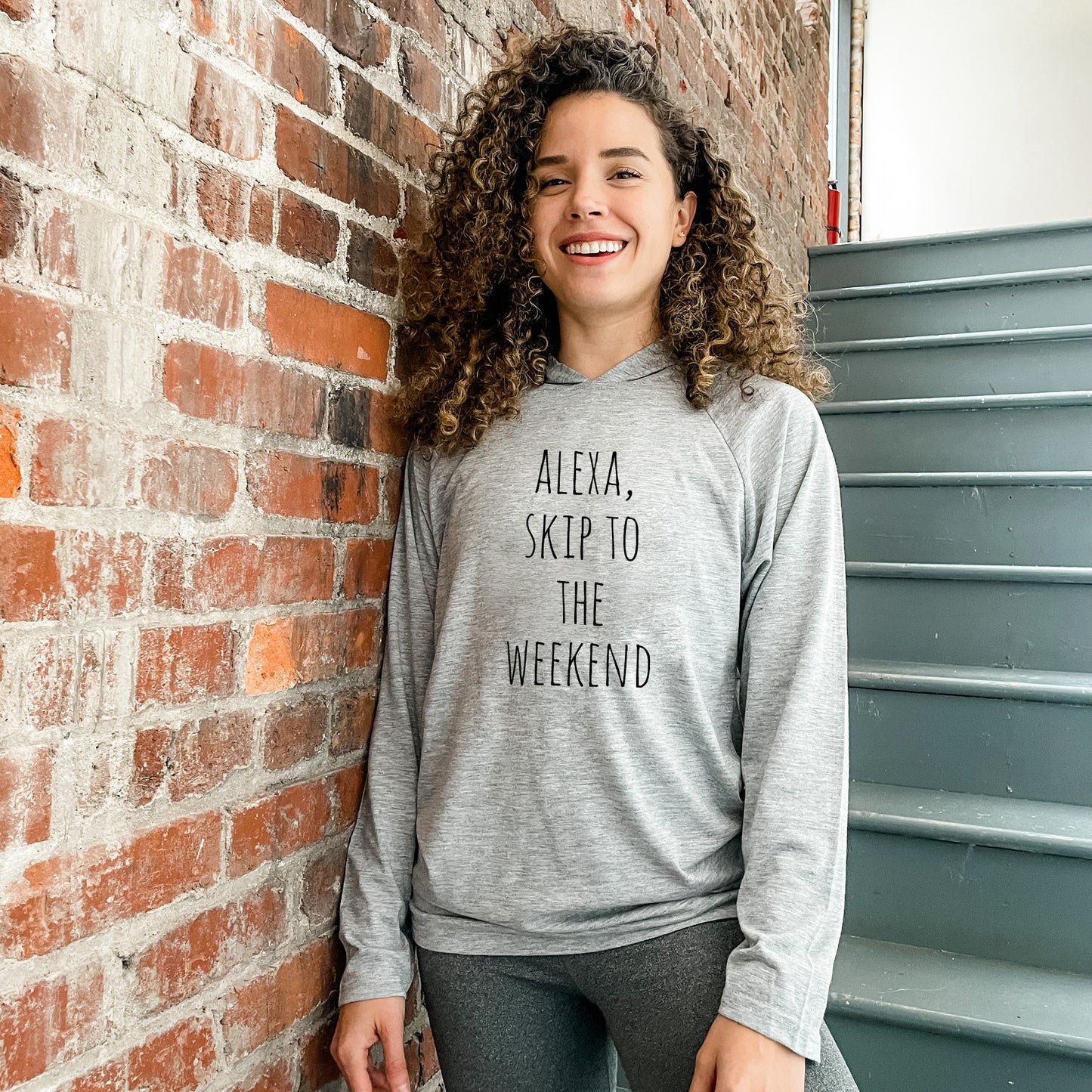 Alexa, Skip to the Weekend - Unisex T-Shirt Hoodie - Heather Gray