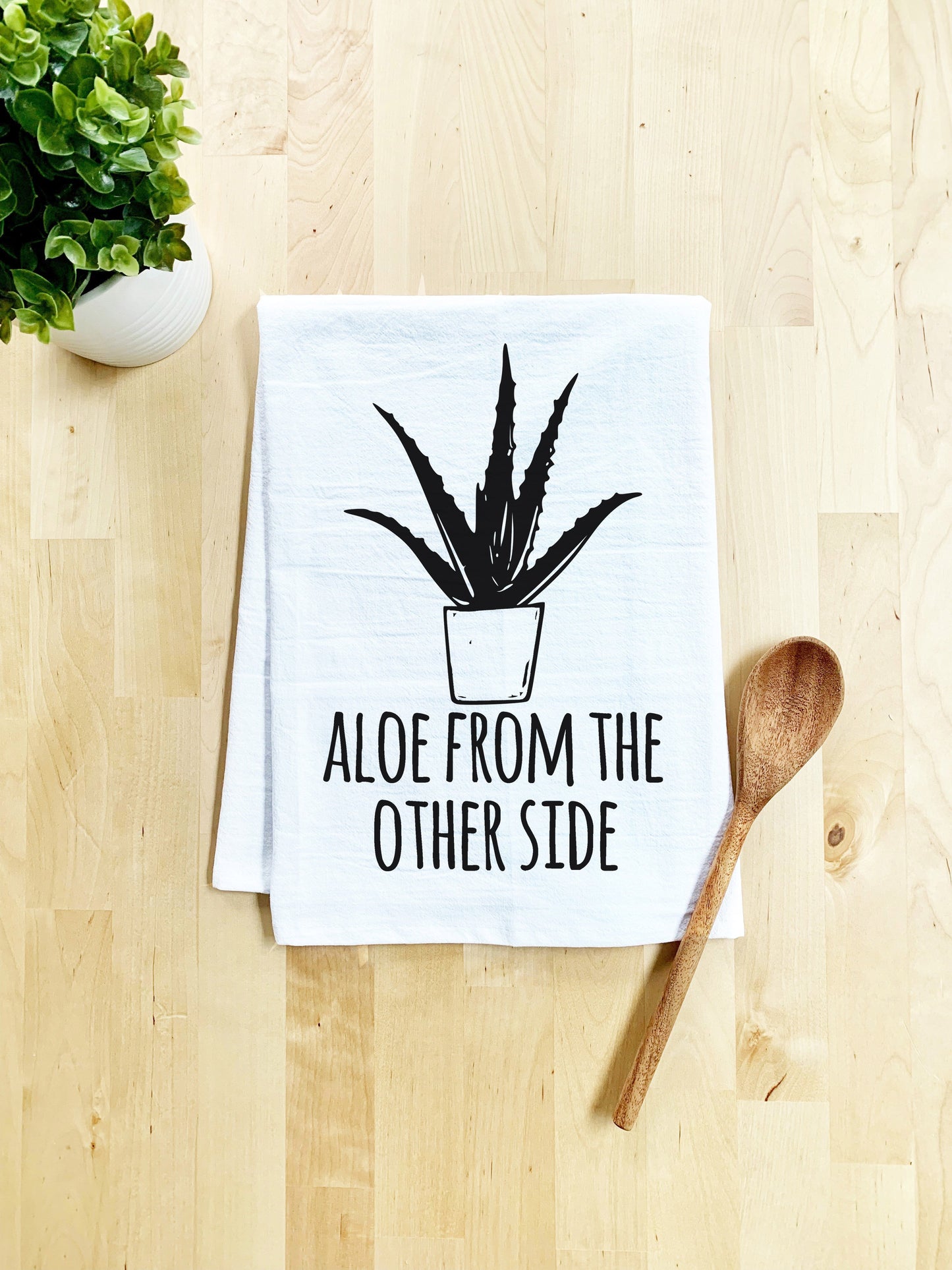 Aloe From The Other Side Dish Towel - White Or Gray - MoonlightMakers