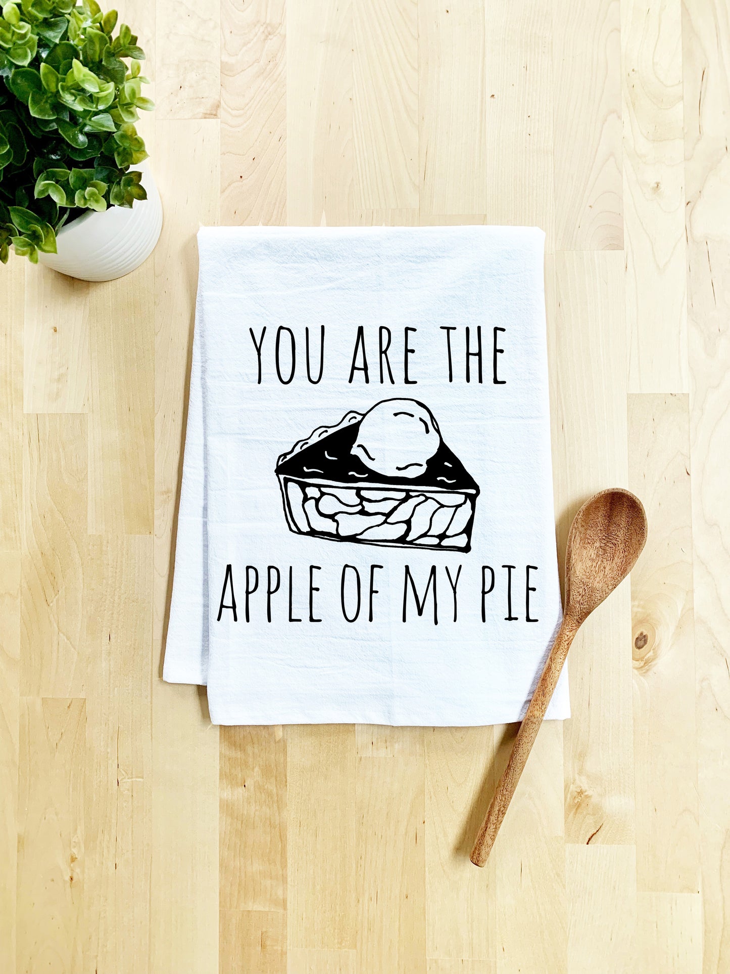 You Are The Apple Of My Pie Dish Towel - White Or Gray - MoonlightMakers
