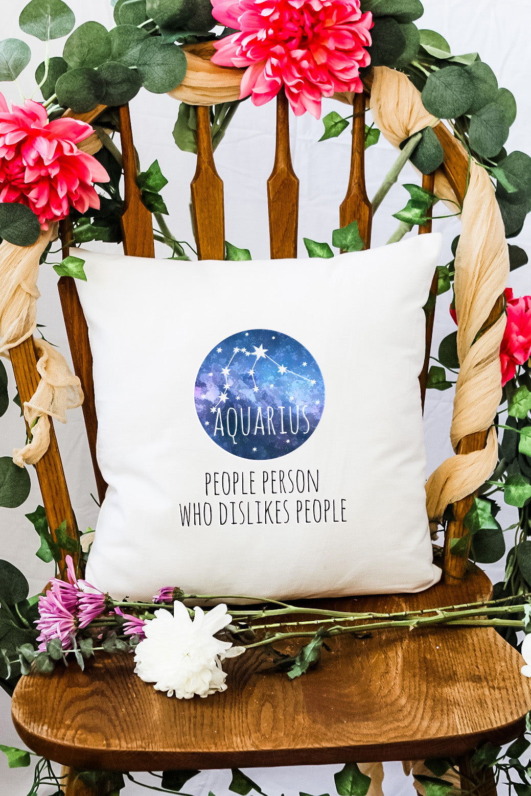 Aquarius (People Person Who Dislikes People) - Decorative Throw Pillow - MoonlightMakers