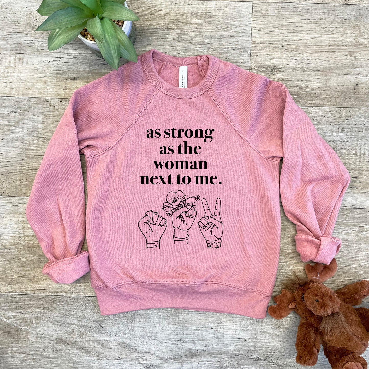As Strong As The Woman Next To Me - Kid's Sweatshirt - Heather Gray or Mauve