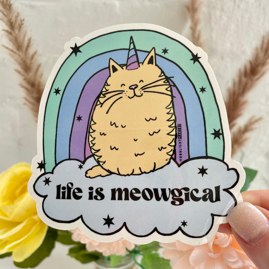 Life Is Meowgical - Die Cut Sticker