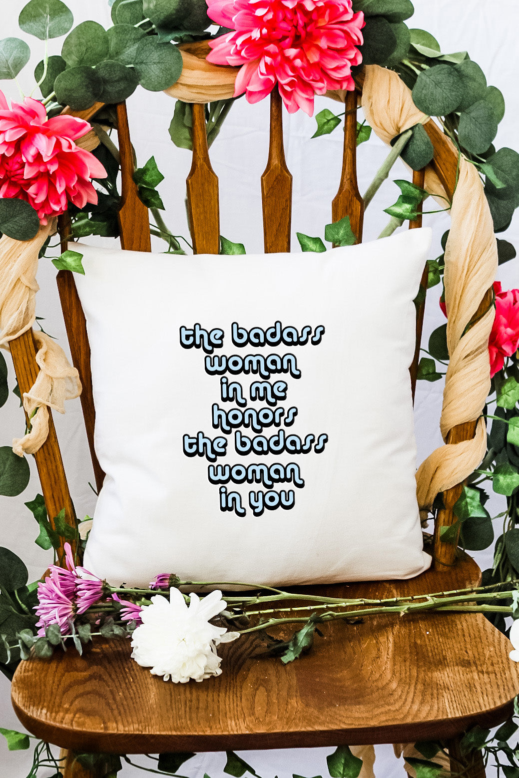 The Badass Woman In Me Honors The Badass Woman In You - Decorative Throw Pillow - MoonlightMakers