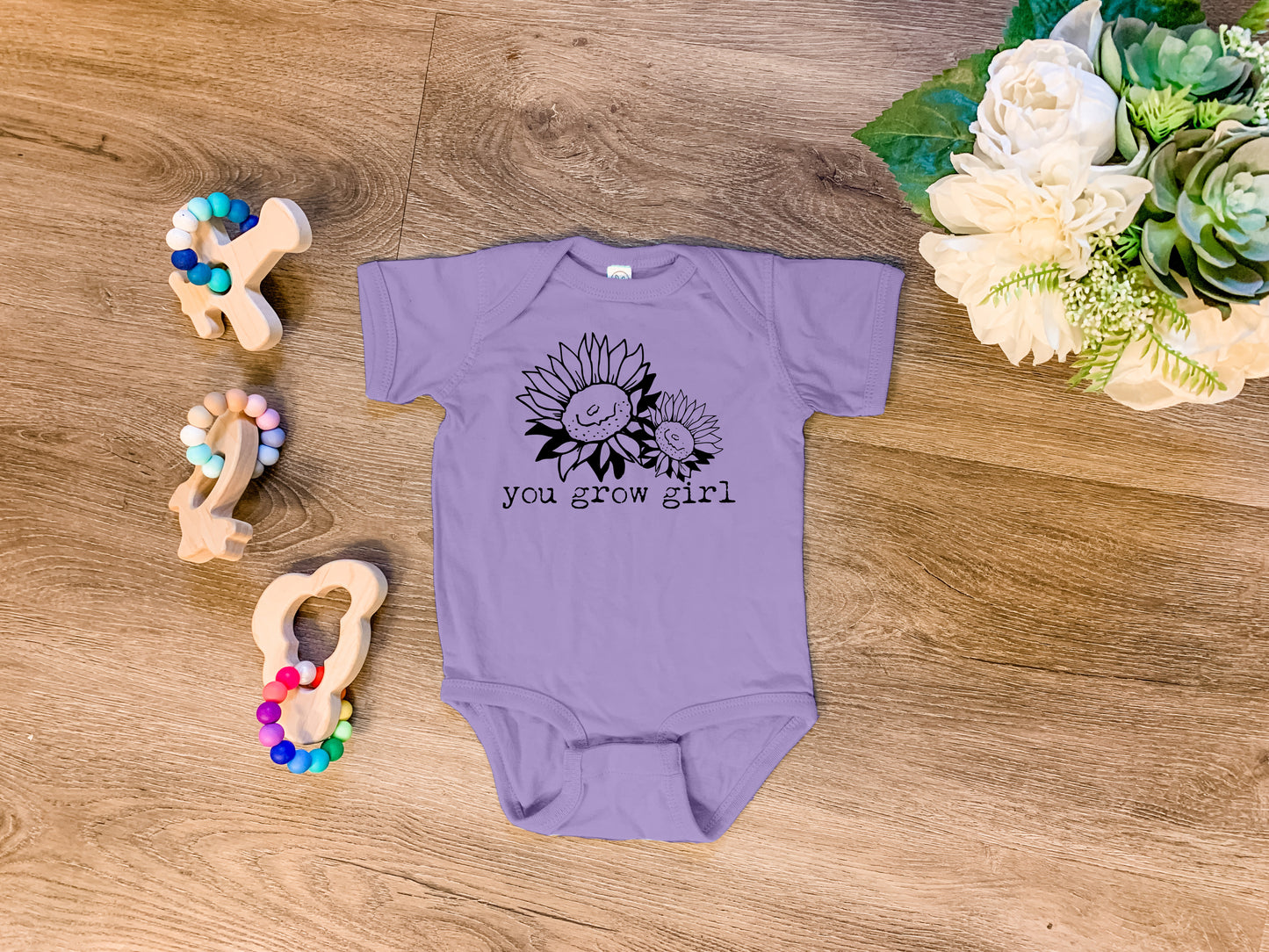 Grow Girl - Onesie - Heather Gray, Chill, or Lavender