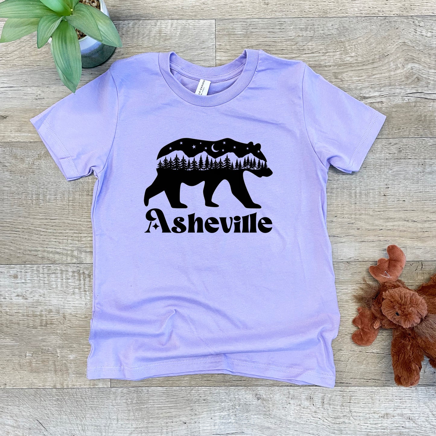 Asheville Bear - Kid's Tee - Columbia Blue or Lavender