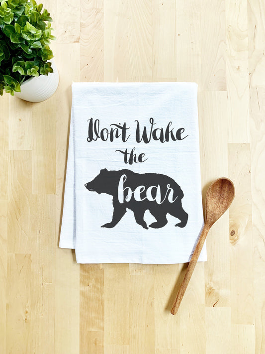 Don't Wake the Bear Dish Towel - White Or Gray - MoonlightMakers