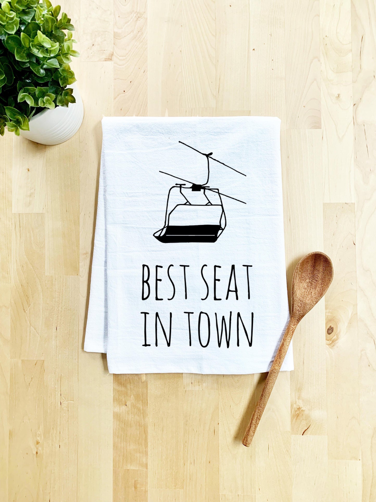 Best Seat in Town Dish Towel - White Or Gray - MoonlightMakers