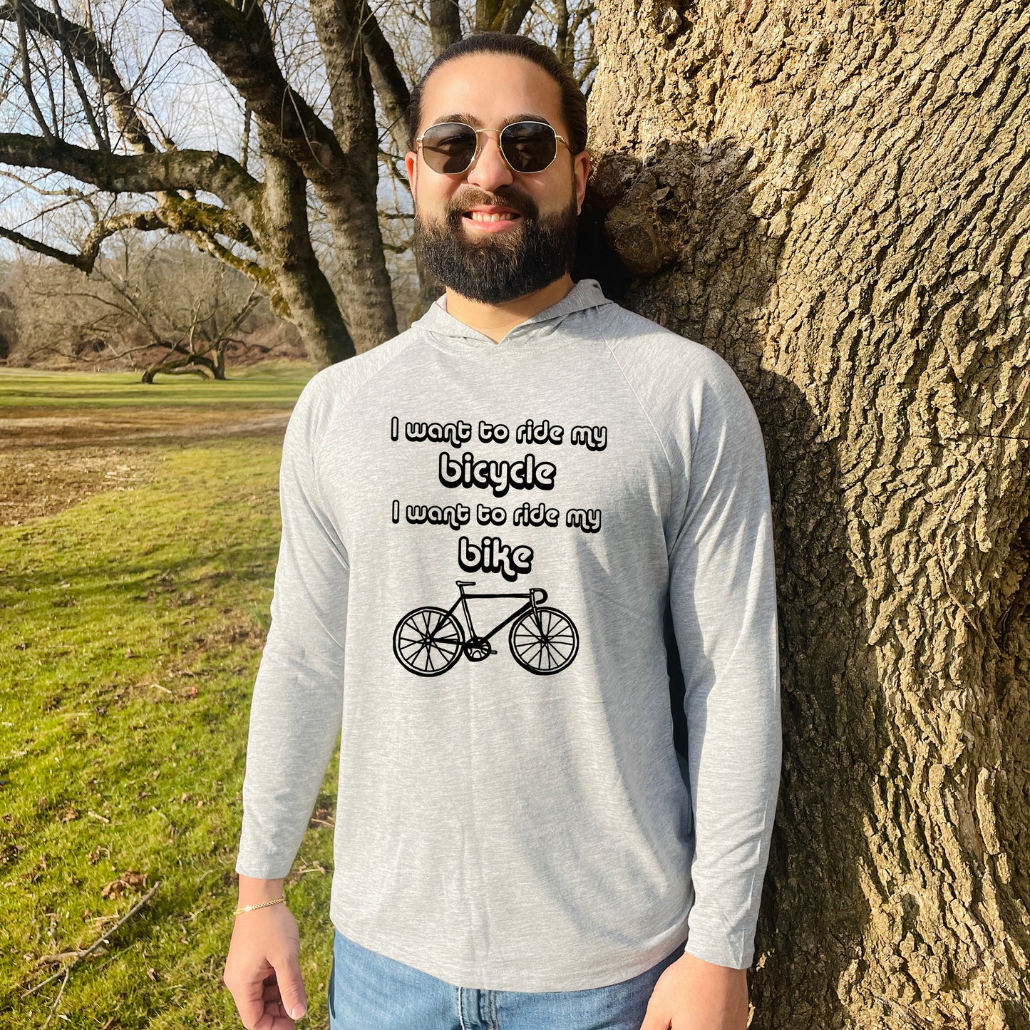 I Want To Ride My Bicycle, I Want To Ride My Bike - Unisex T-Shirt Hoodie - Heather Gray