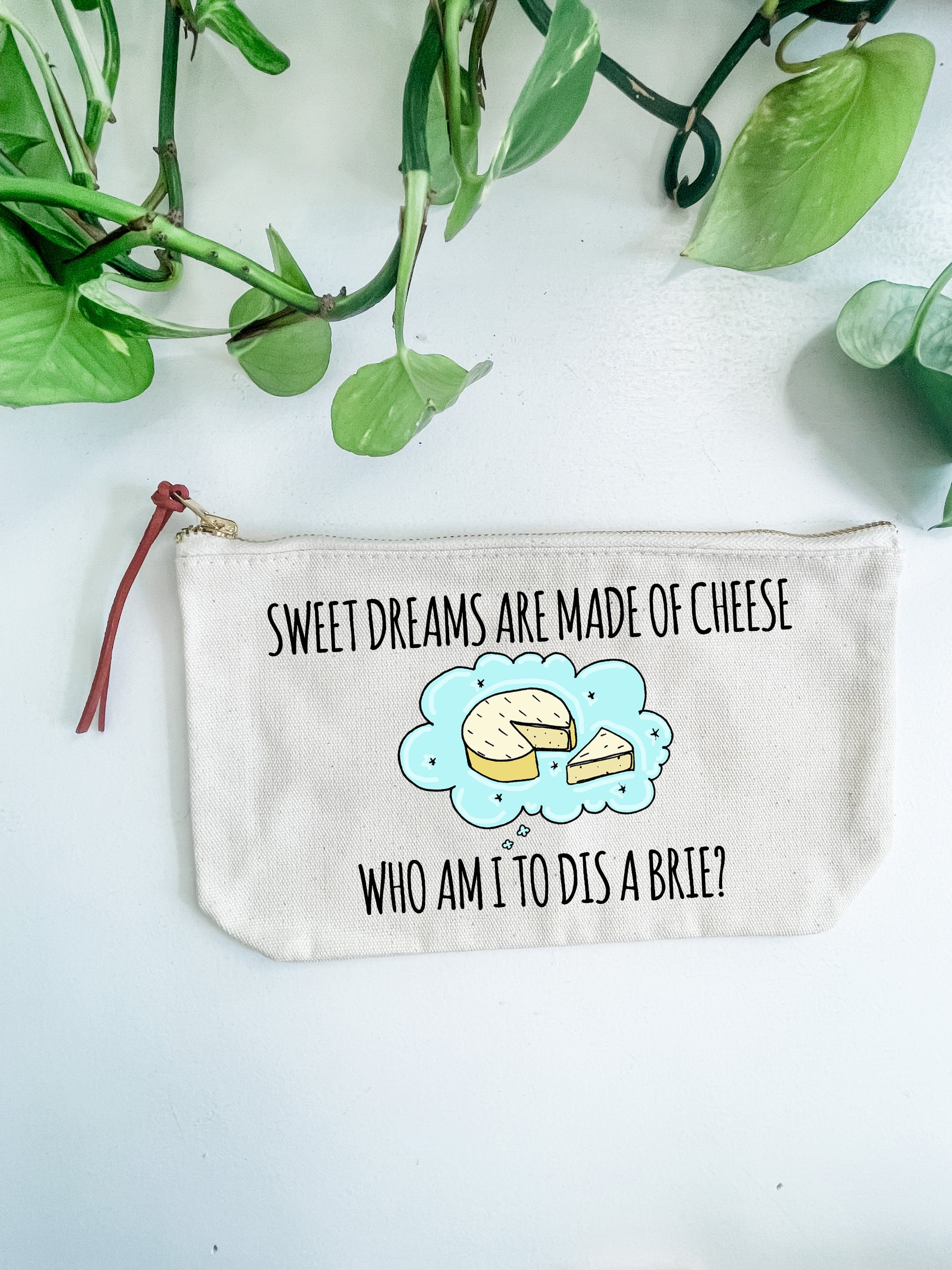 Sweet Dreams Are Made Of Cheese - Canvas Zipper Pouch - MoonlightMakers