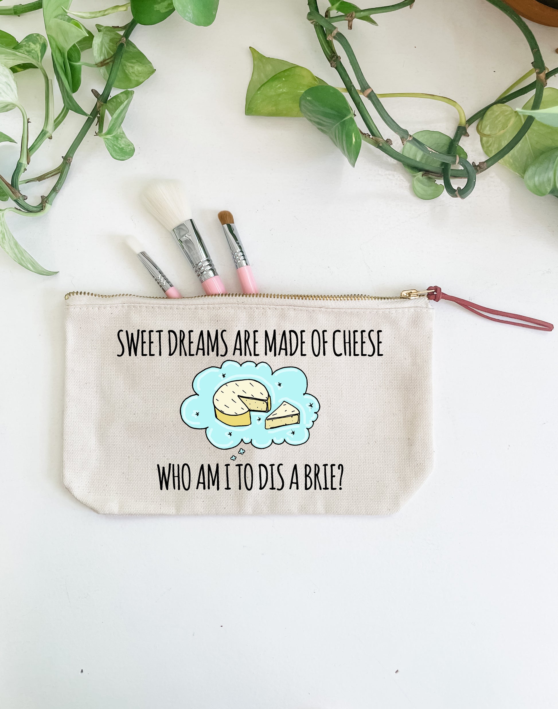 Sweet Dreams Are Made Of Cheese - Canvas Zipper Pouch - MoonlightMakers