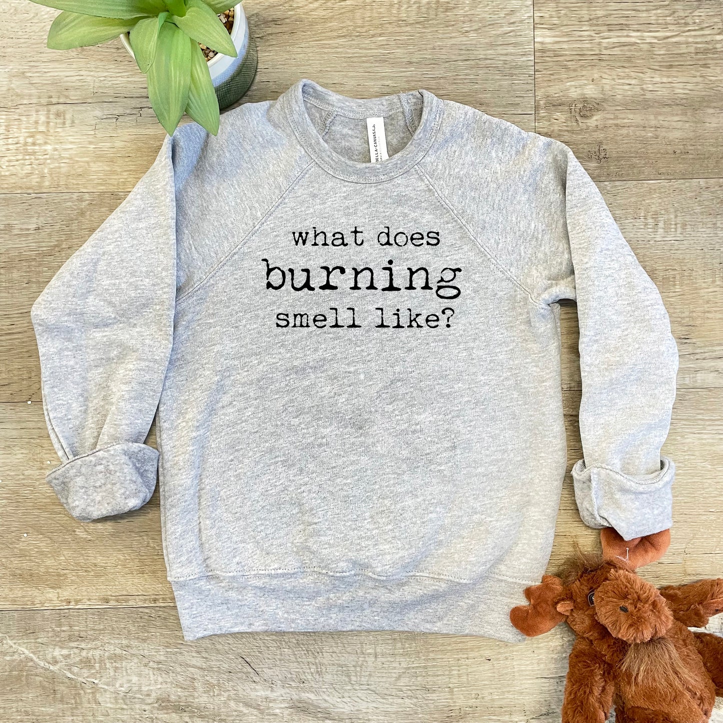 What Does Burning Smell Like? (Schitt's Creek) - Kid's Sweatshirt - Heather Gray or Mauve
