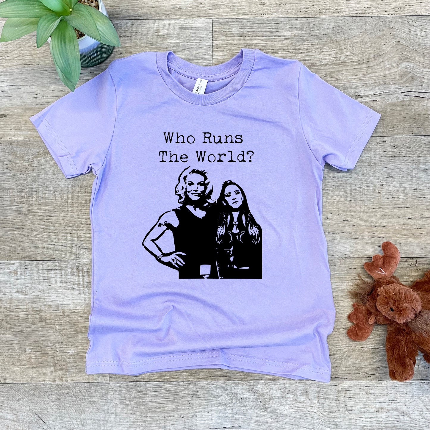 Who Runs The World - Kid's Tee - Columbia Blue or Lavender