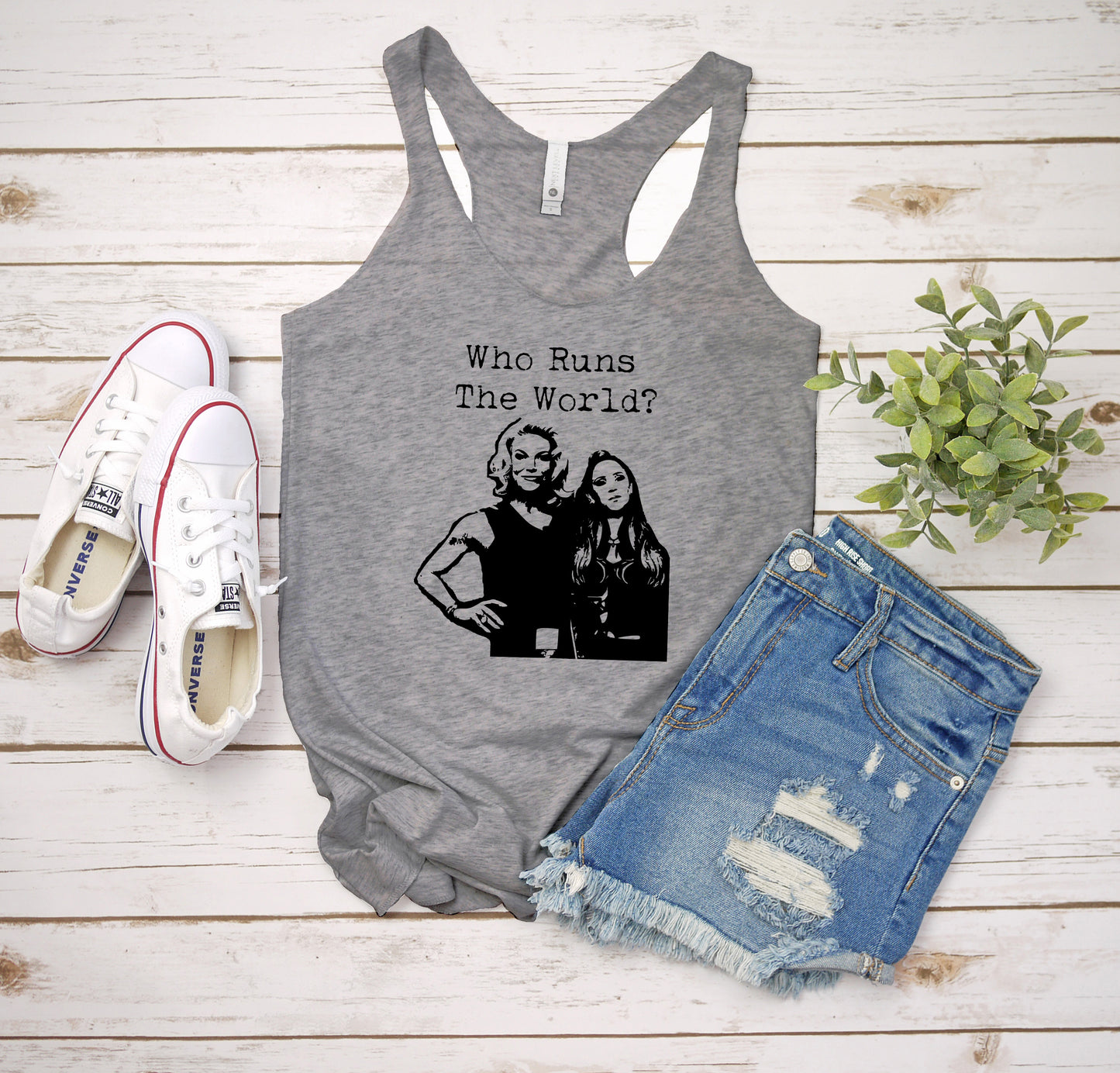 Who Runs The World - Women's Tank - Heather Gray, Envy, or Tahiti