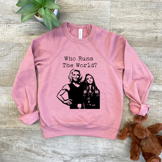 Who Runs The World - Kid's Sweatshirt - Heather Gray or Mauve