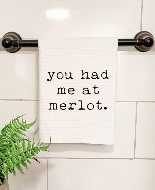 You Had Me At Merlot - Kitchen/Bathroom Hand Towel (Waffle Weave)