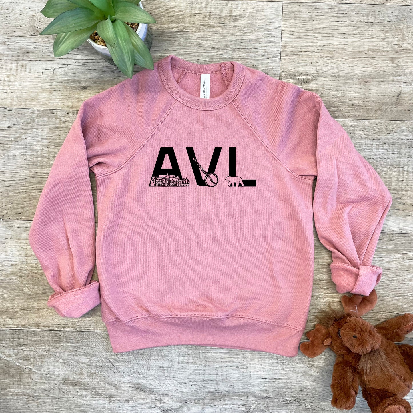 AVL (Asheville) - Kid's Sweatshirt - Heather Gray or Mauve