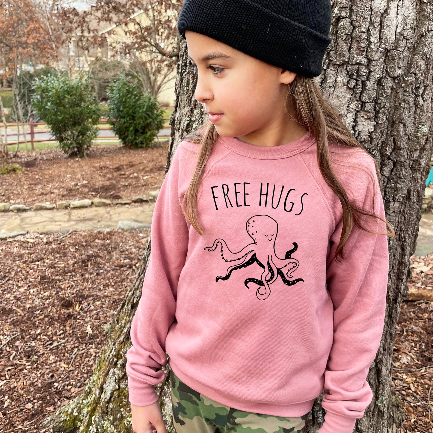 Free Hugs (Kids) - Kid's Sweatshirt - Heather Gray or Mauve