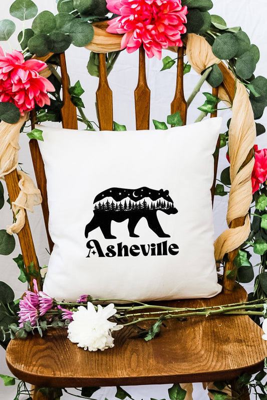 Asheville Bear - Decorative Throw Pillow