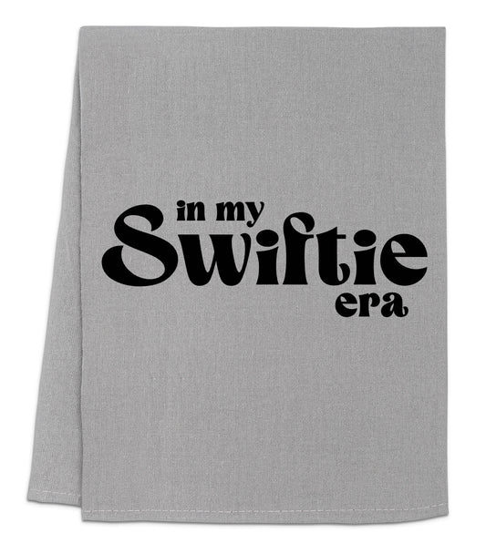 a towel with the words i'm my swiffie era printed on it