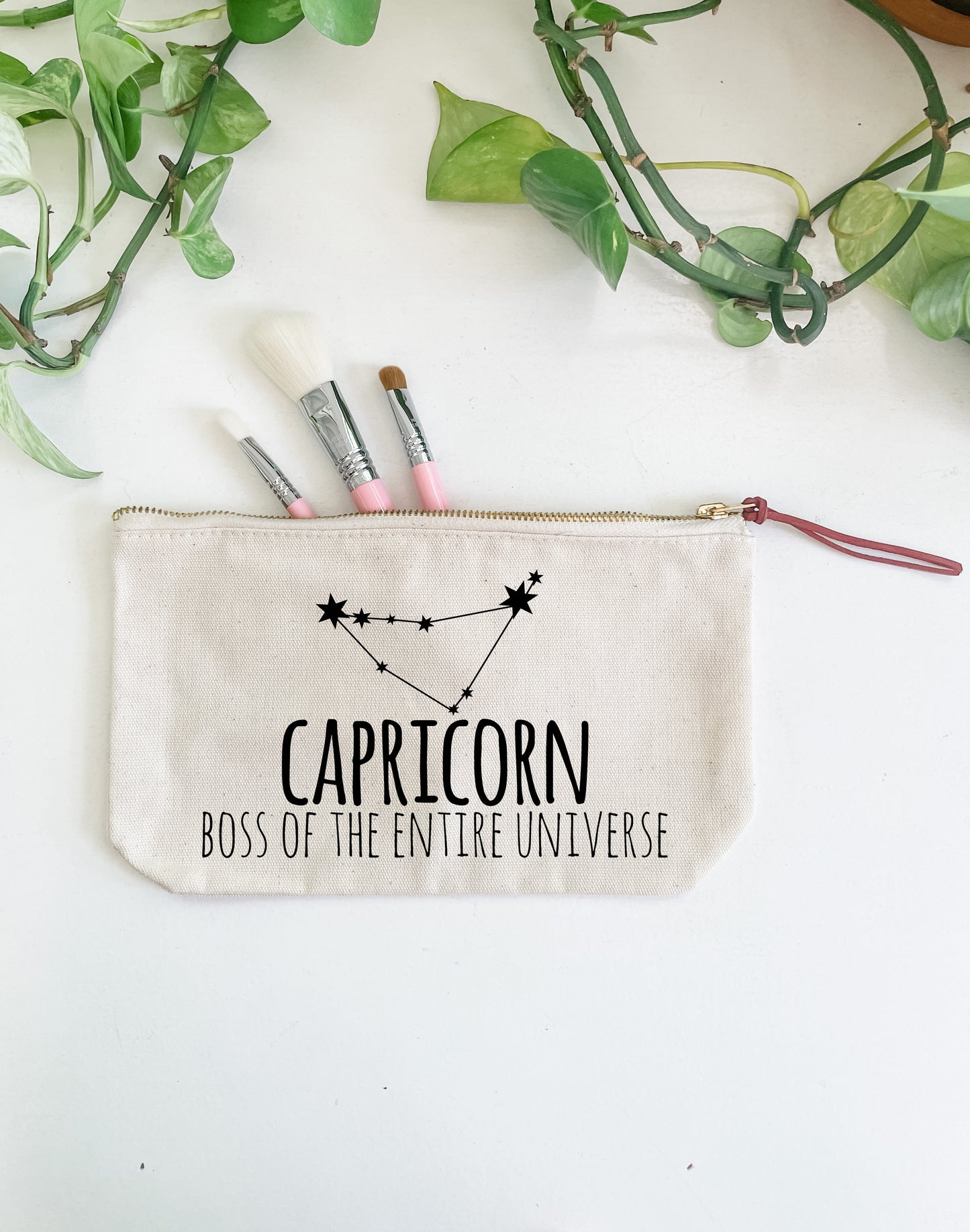 Capricorn (Signs Of The Zodiac) - Canvas Zipper Pouch - MoonlightMakers